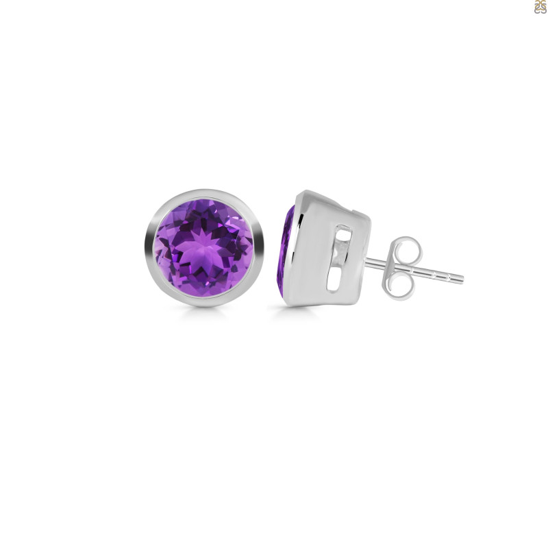 Amethyst Stud Earring