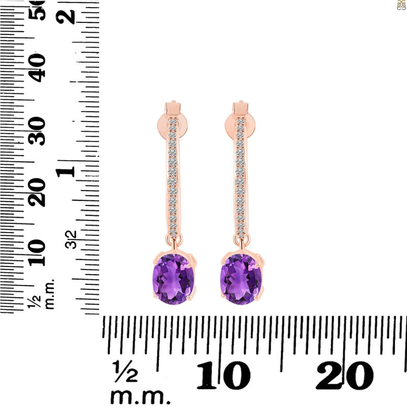 Amethyst & White Topaz Hoop Earring AMT-RDE-1469.