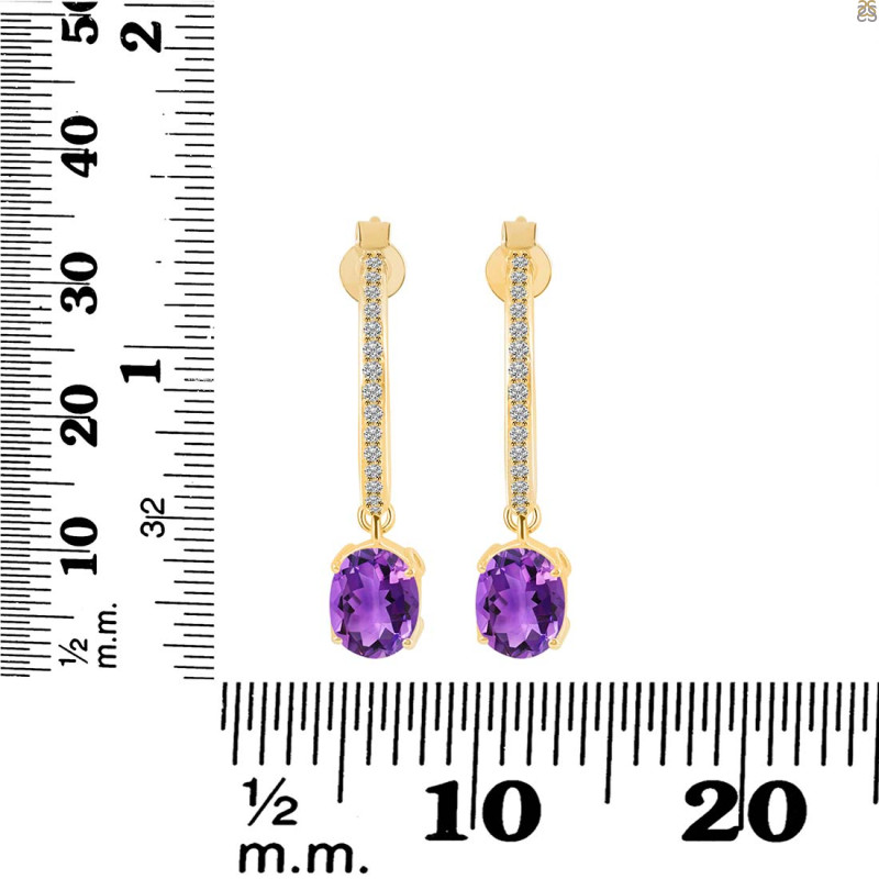 Amethyst & White Topaz Hoop Earring AMT-RDE-1469.
