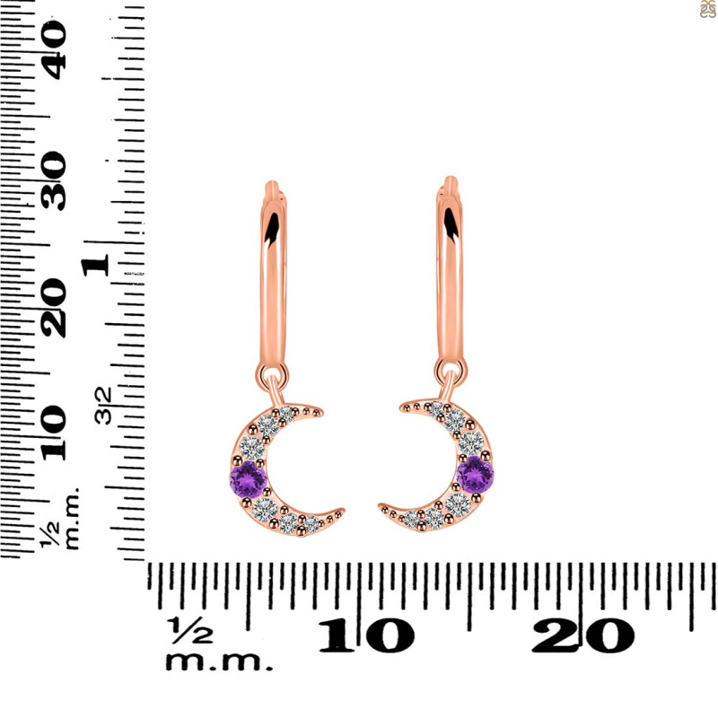 Amethyst & White Topaz Hoop Earring AMT-RDE-1471.