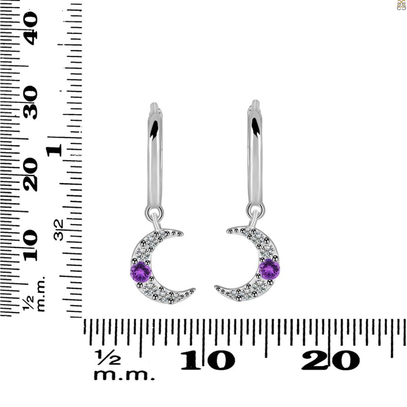 Amethyst & White Topaz Hoop Earring AMT-RDE-1471.
