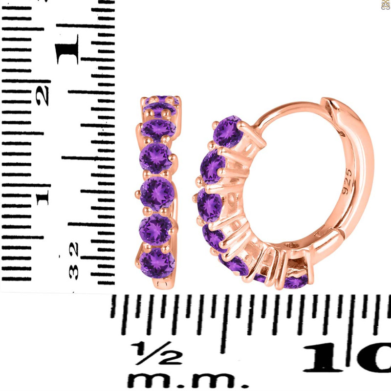 Amethyst Hoop Hoop Earring AMT-RDE-1473.