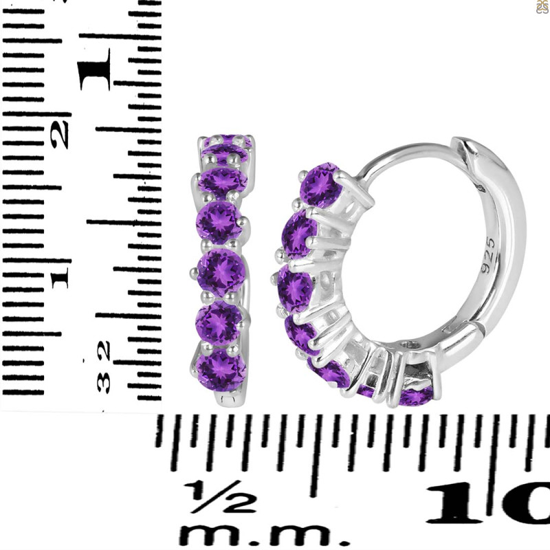 Amethyst Hoop Hoop Earring AMT-RDE-1473.