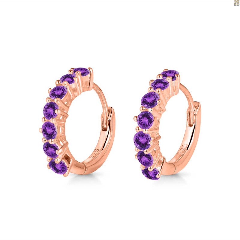 Amethyst Hoop Hoop Earring AMT-RDE-1473.