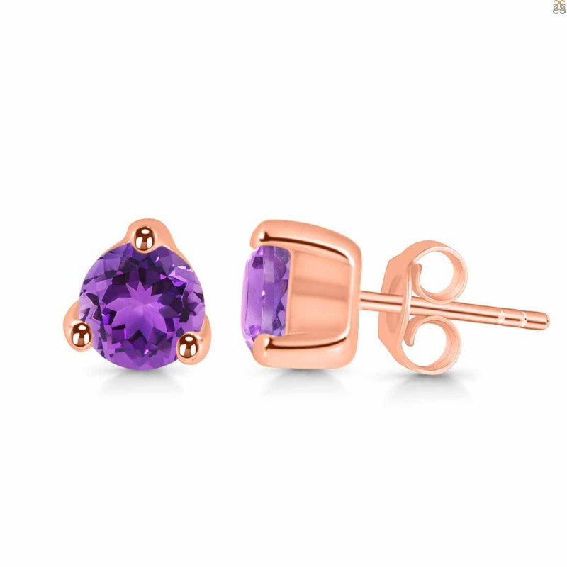 Amethyst Stud Earring AMT-RDE-1517.