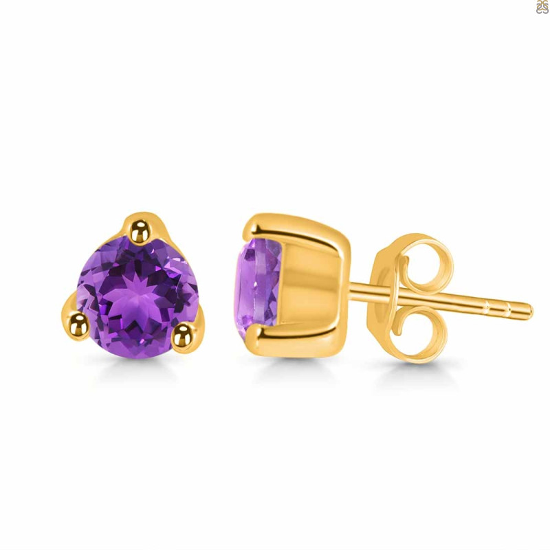 Amethyst Stud Earring AMT-RDE-1517.