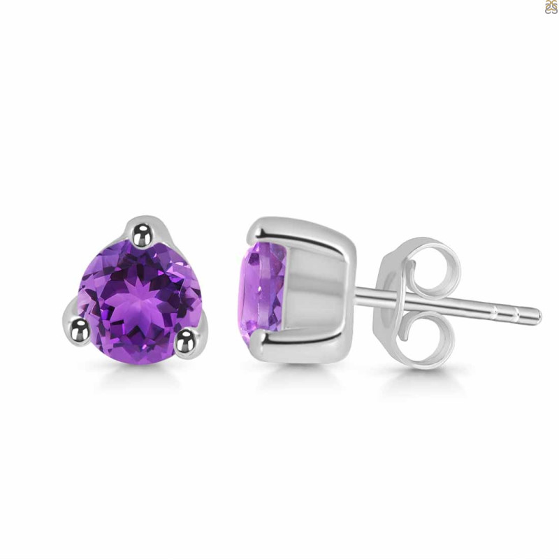 Amethyst Stud Earring