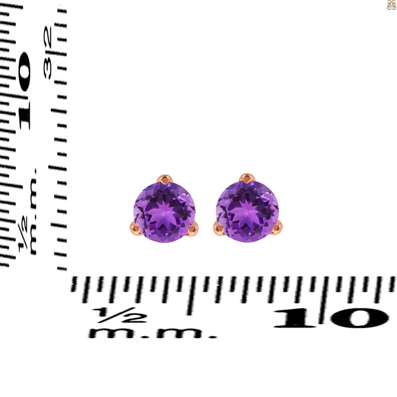Amethyst Stud Earring AMT-RDE-1564.