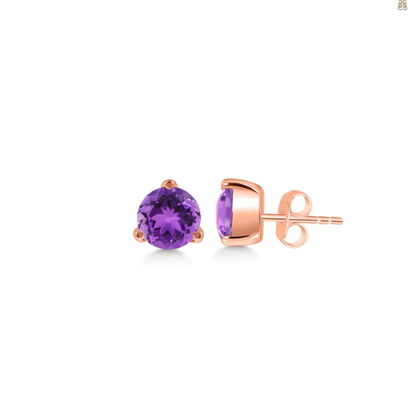 Amethyst Stud Earring AMT-RDE-1564.