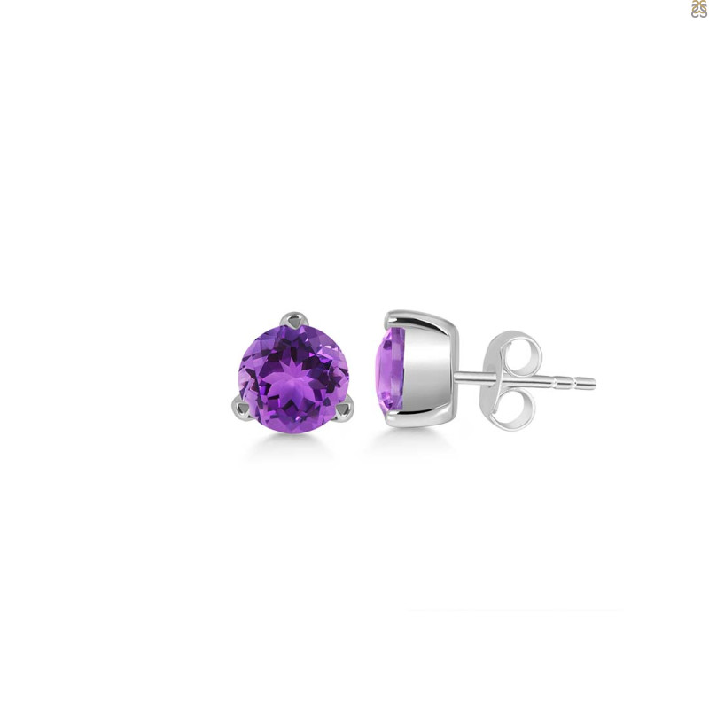 Amethyst Stud Earring
