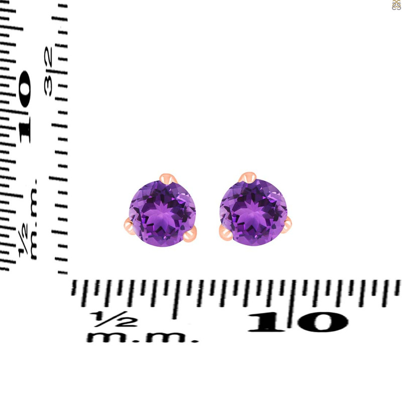 Amethyst Stud Earring AMT-RDE-1565.