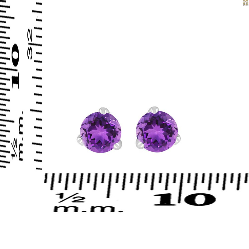 Amethyst Stud Earring AMT-RDE-1565.