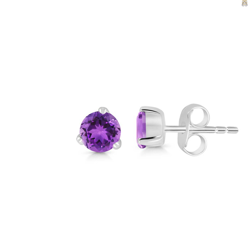 Amethyst Stud Earring