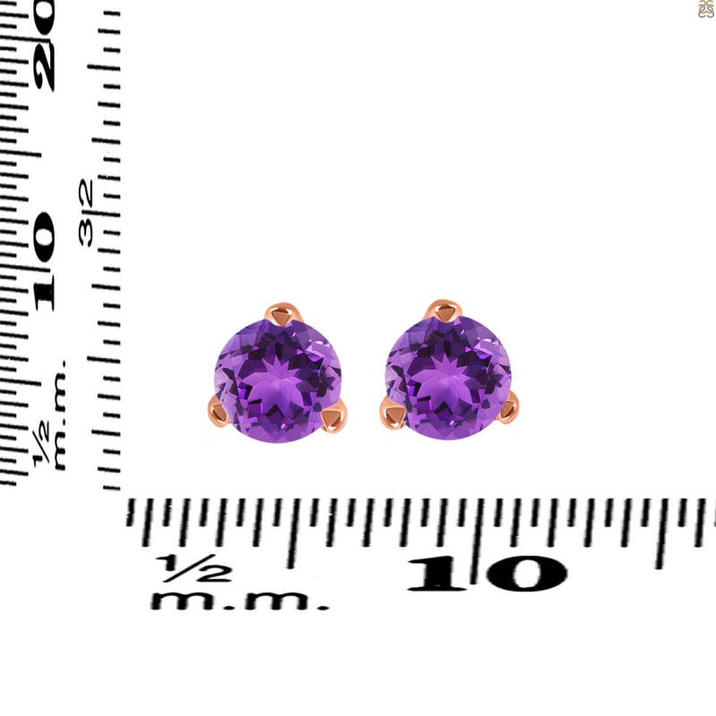 Amethyst Stud Earring AMT-RDE-1566.