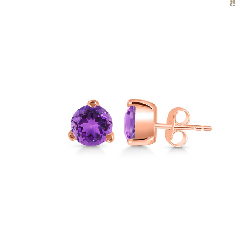 Amethyst Stud Earring AMT-RDE-1566.
