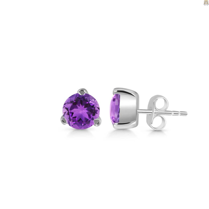 Amethyst Stud Earring