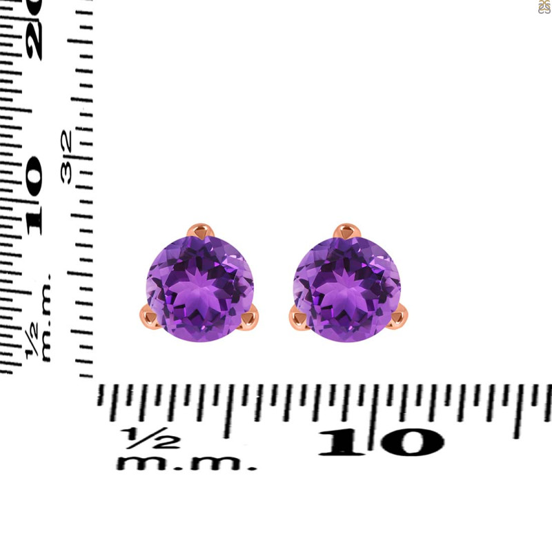 Amethyst Stud Earring AMT-RDE-1567.