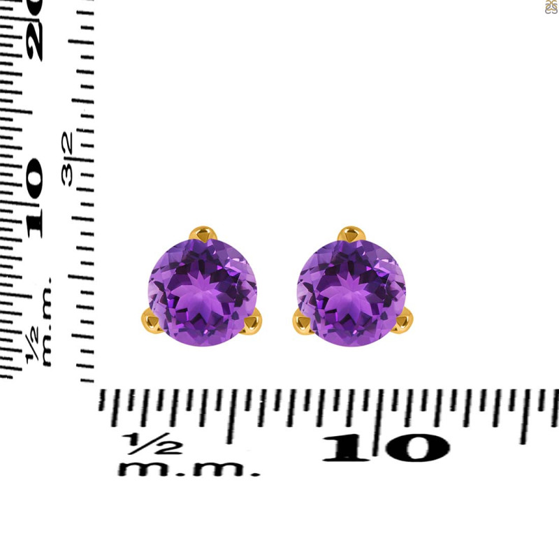 Amethyst Stud Earring AMT-RDE-1567.