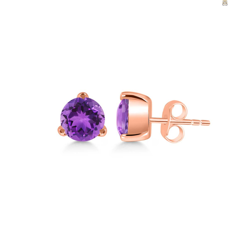 Amethyst Stud Earring AMT-RDE-1567.
