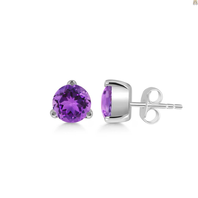 Amethyst Stud Earring