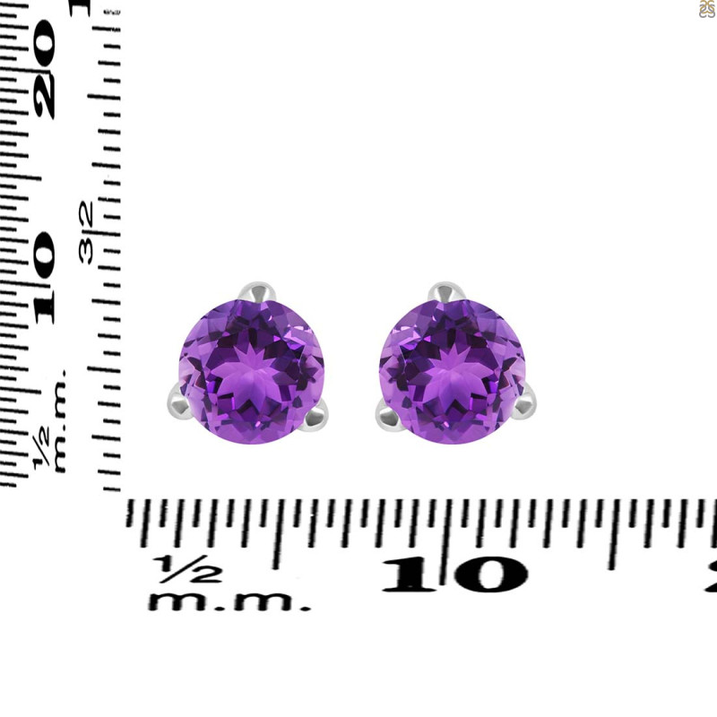 Amethyst Stud Earring AMT-RDE-1568.