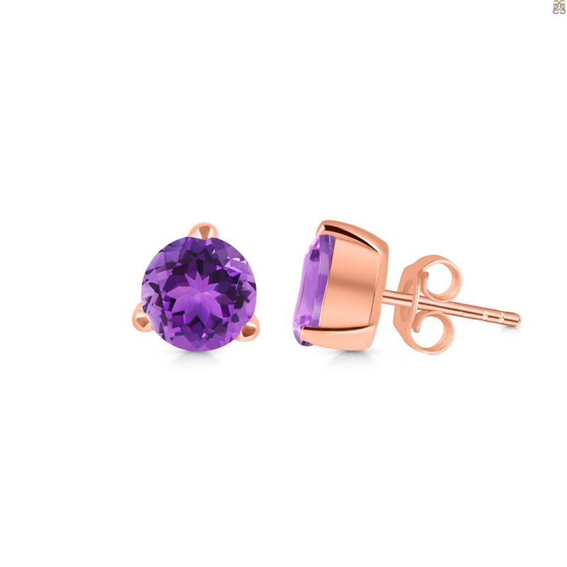 Amethyst Stud Earring AMT-RDE-1568.