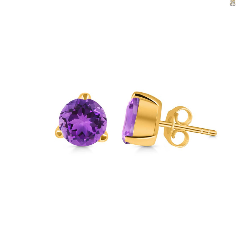 Amethyst Stud Earring AMT-RDE-1568.