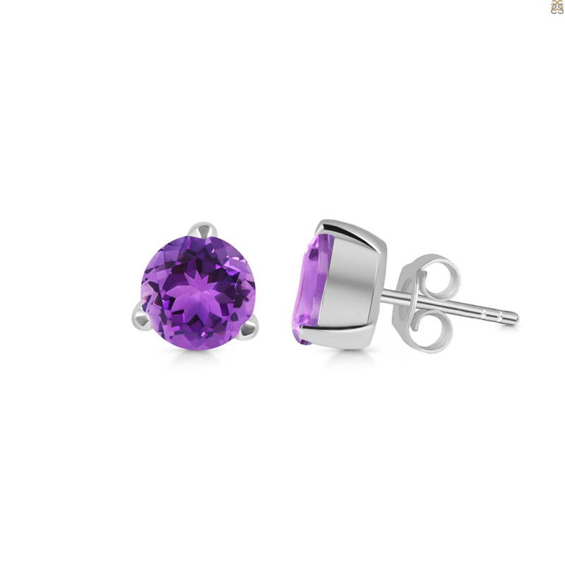 Amethyst Stud Earring