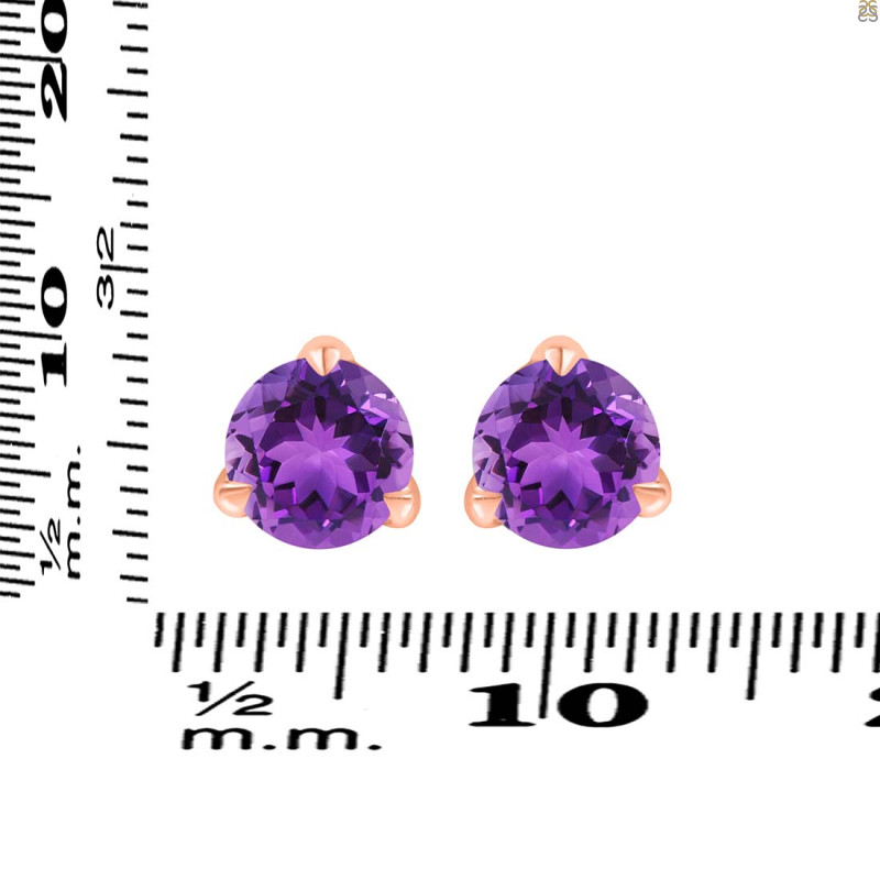 Amethyst Stud Earring AMT-RDE-1569.