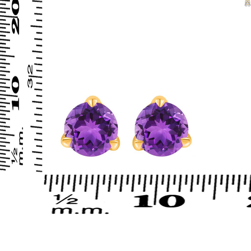 Amethyst Stud Earring AMT-RDE-1569.