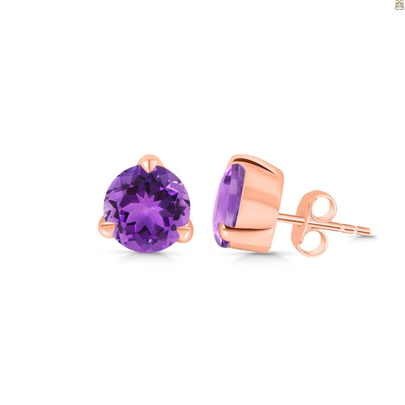 Amethyst Stud Earring AMT-RDE-1569.
