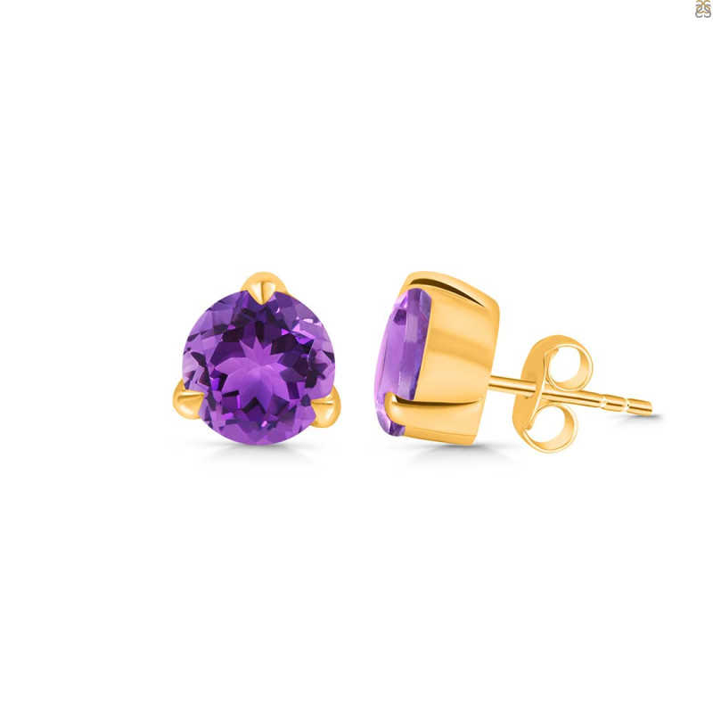 Amethyst Stud Earring AMT-RDE-1569.