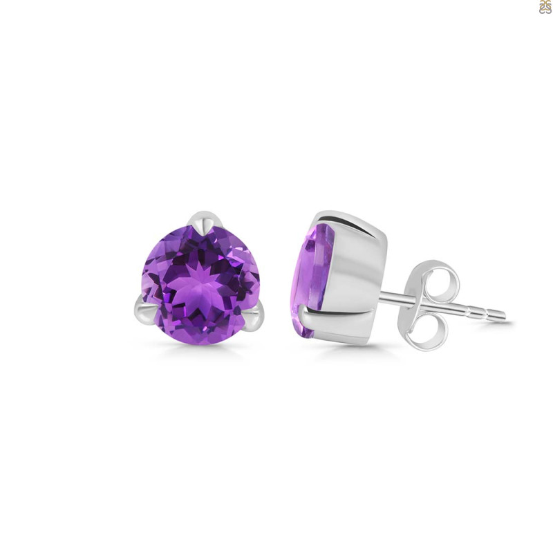 Amethyst Stud Earring