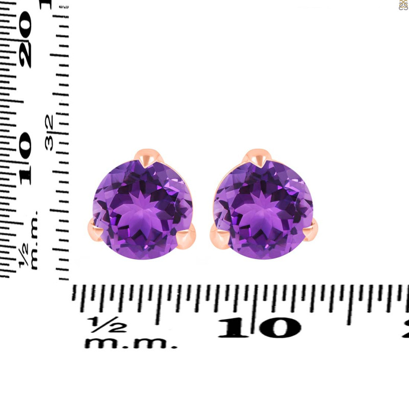 Amethyst Stud Earring AMT-RDE-1570.