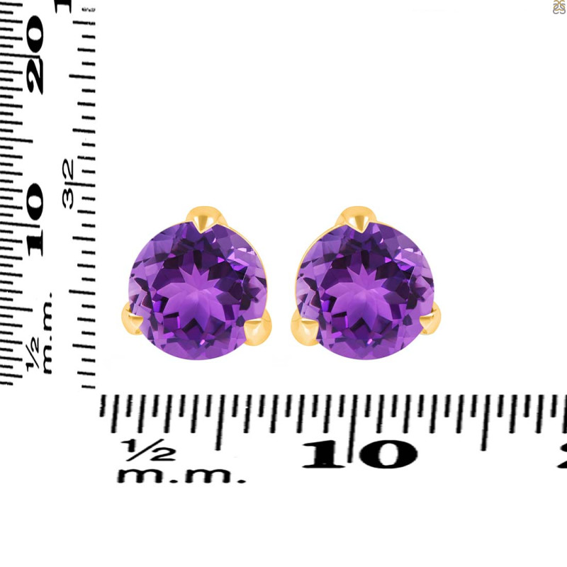 Amethyst Stud Earring AMT-RDE-1570.