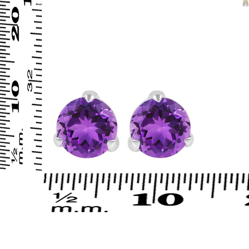 Amethyst Stud Earring AMT-RDE-1570.