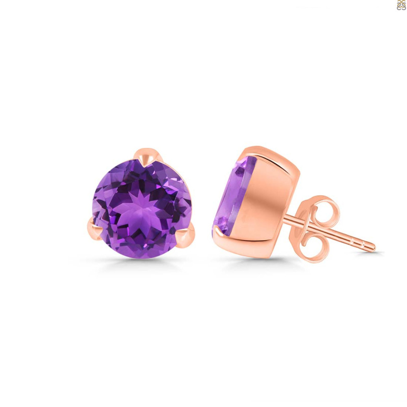 Amethyst Stud Earring AMT-RDE-1570.