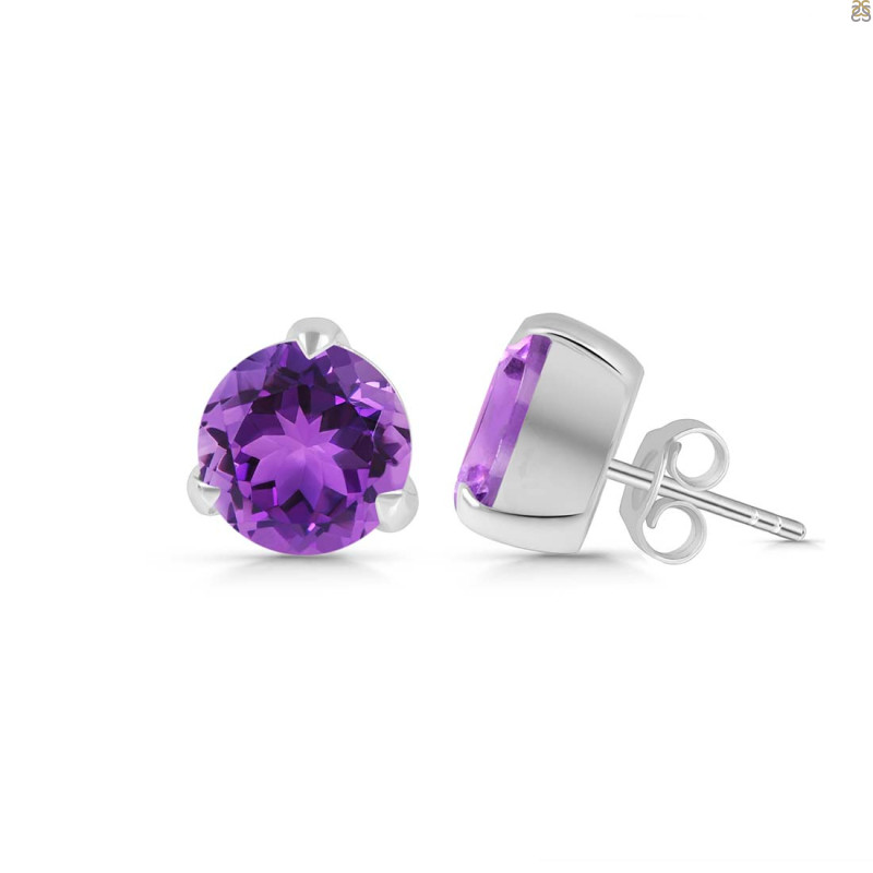 Amethyst Stud Earring