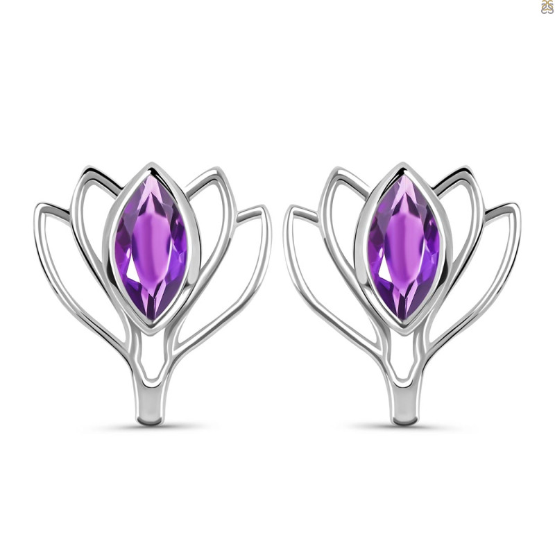 Amethyst Stud Earring AMT-RDE-24.