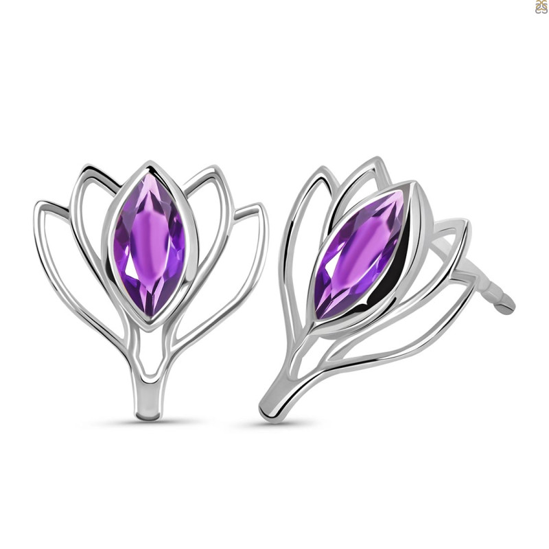 Amethyst Stud Earring
