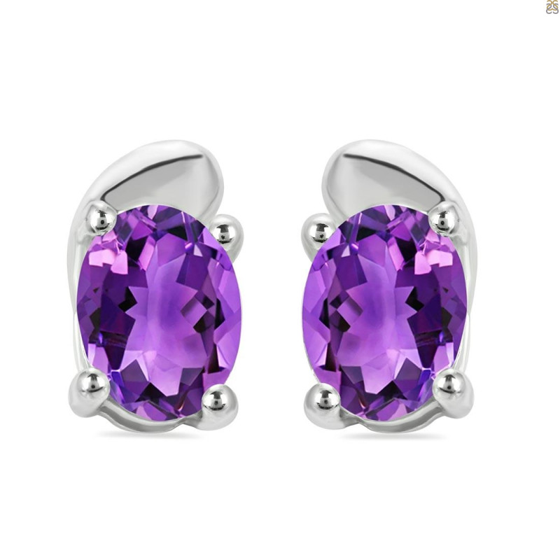 Amethyst Stud Earring AMT-RDE-28.