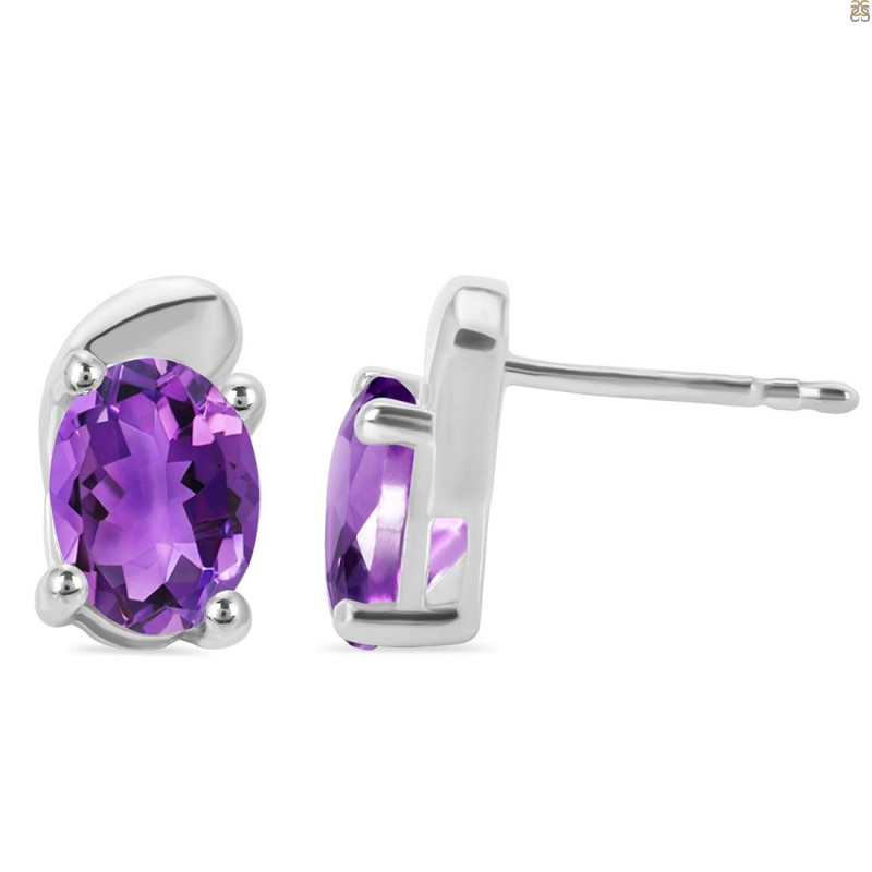Amethyst Stud Earring