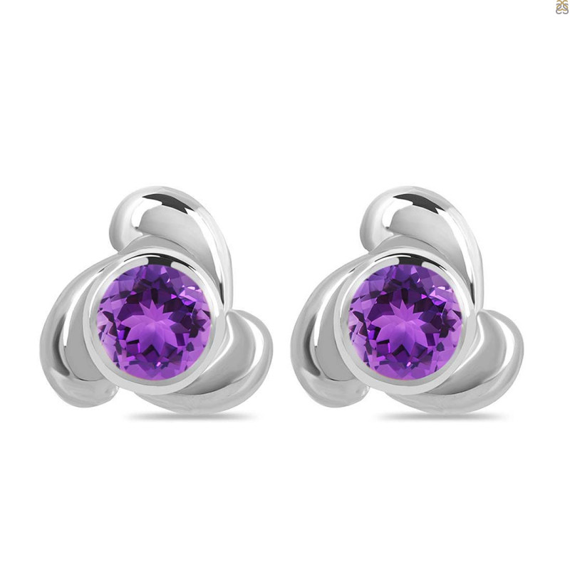 Amethyst Stud Earring AMT-RDE-3.