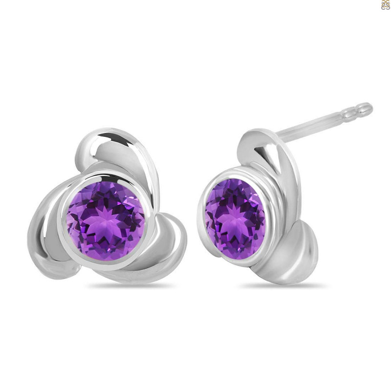 Amethyst Stud Earring