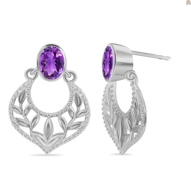 Amethyst Stud Earring