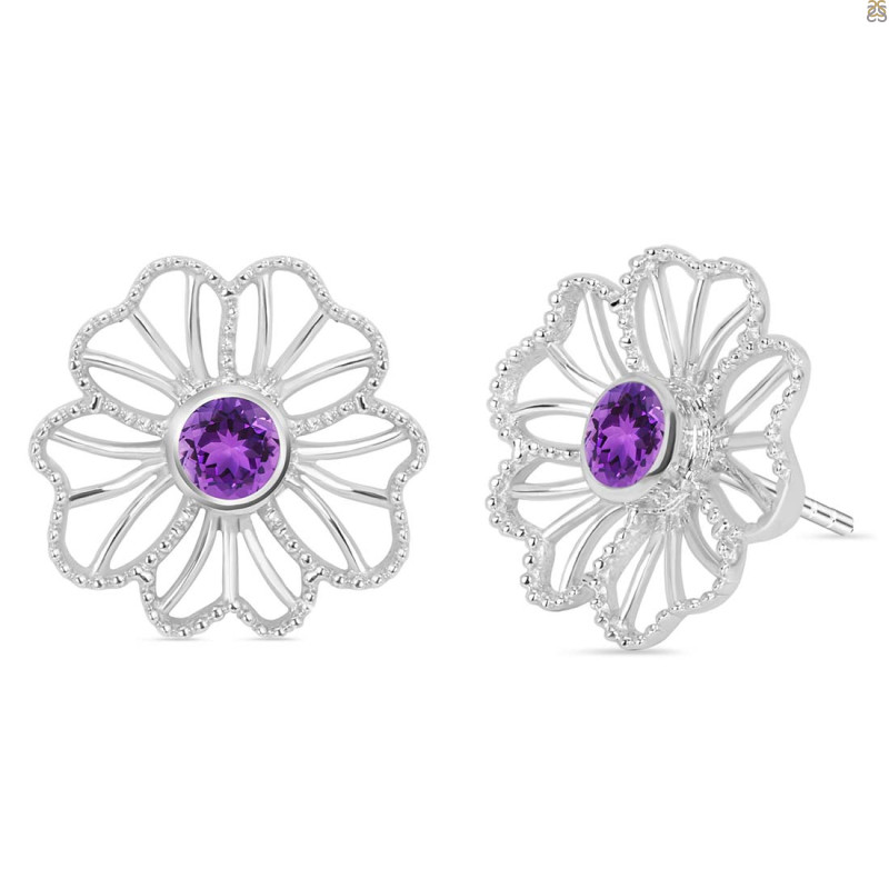 Amethyst Stud Earring