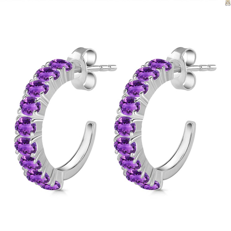 Amethyst Hoop Earring