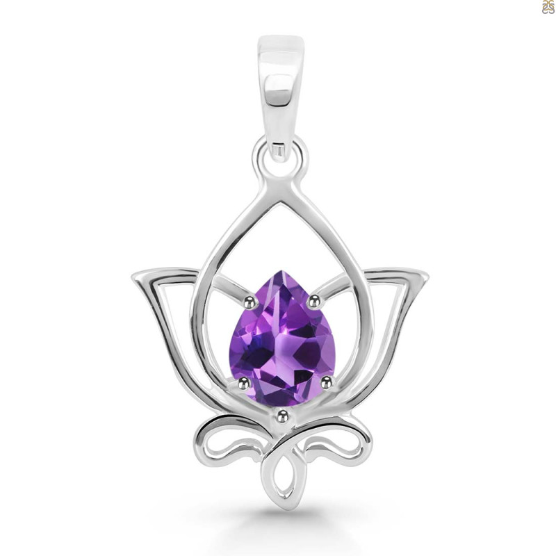 Amethyst Lotus Pendant AMT-RDEP-877.