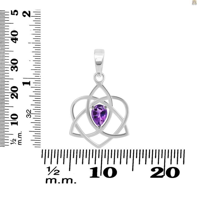 Amethyst Triquetra Heart Knot Pendant AMT-RDEP-880.