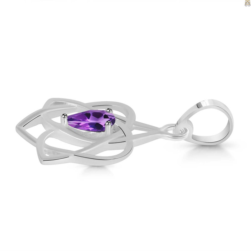 Amethyst Triquetra Heart Knot Pendant AMT-RDEP-880.